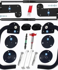 Vertical-Twin Murphy - Kit de accesorios para cama con parachoques de gas grueso, marco de resorte, colchón oculto para armario plegable semiautomático