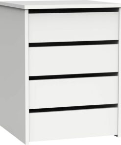 MUEBLES PITARCH | Cajonera 4 Cajones, Cómoda Dormitorios, Despachos, Interior Armario, Blanco Alto Brillo, 63,5x46x45cm (Alto x Ancho x Fondo) Colección Tibet