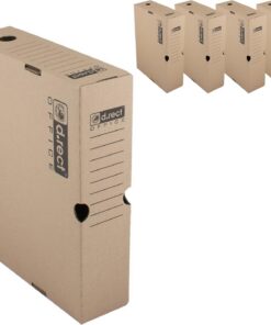 D.RECT 5 cajas archivadoras 1080 para mudanzas, tamaño A4, 80 mm, color marrón