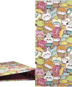 Grafoplas - Archivador Anillas Escolar A4, 4 Argollas Mixtas 25mm, Bits&Bobs Kawaii, FSC