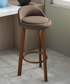 Madera Alto Heces de Contador,27 Pulgadas Alto Anti-Resbalón Bar Taburete Redonda Taburete Moderna Heces de Altura Asiento Cómodo Cocina Contador Bar,Brown a,High 70cm(27inch)