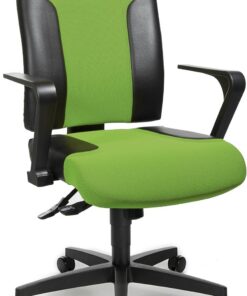 TOPSTAR Two 20 TF20RS105 - Silla de Oficina con reposabrazos fijos R2 Opa (tapizado en Tela), Color Verde y Negro