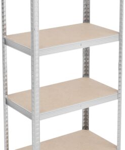Relaxdays Estantería Metálica, 200 kg, Cargas Pesadas, Sótano, Taller, Acero Galvanizado, 138 x 70 x 40 cm, Plateado