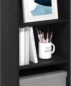 Furinno Luder Estantería Abierta Librería de 3 Niveles, Blackwood