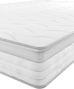 Amazon Basics Colchón de muelles ensacados con 7 zonas diferenciadas, Firmeza media (H3), 90 x 190 x 21.5 cm, Blanco