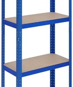 Relaxdays Estantería Metálica, 180 x 60 x 30 cm, Resiste 500 kg, 5 Baldas, Cargas Pesadas, Sótano, Taller, Acero, Azul