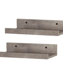 AKTIVE MAX Home Set de 2 estantes de Pared, 25 cm, Efecto Cemento, para Cuadros, Decoración, Salón, Comedor, Cocina, Baño (18487)