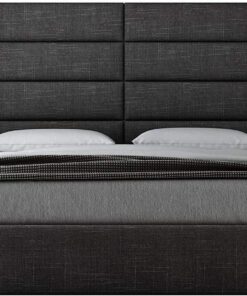VANT Paneles de Pared Con Tapizados - Paquetes 4 - Fácil Instalar - Cabecera Gemelo - Tamaño Gigante (Algodón Tejido Denim Negro, 76cm Ancho)
