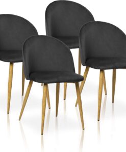 La Silla Española Silla de Comedor, Negro, Medidas: 47x46x77 cm