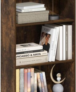 Furinno Basic Estantería Moderna De 3 Niveles con Estantes Abiertos, 24 X 55 X 100 Cm, para Salón, Dormitorio Y Oficina En Casa, Color Pino Ámbar