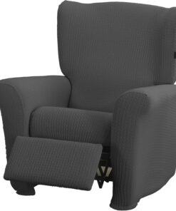 Estoralis Sumatra | Funda de Sillon Bielástica | Tejido Súper Elástico C/ 11 Gris Oscuro | para Sillon Relax de 70 a 90 cm. | Protector de Calidad | Súper Ajustable