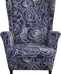Fundas de sillón orejero elástica 1 Plaza Estampado Fundas para sillones con Respaldo de ala Cubre Sillón para Sala de Estar Convención