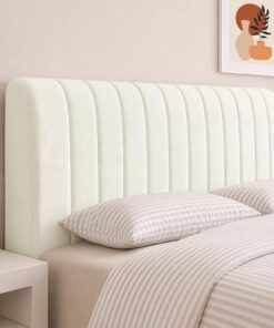 Funda para cabecero, funda para cabecero de cama, funda para cabecero de cama con relleno para decoración de dormitorio (blanco crema, 180 x 70 cm)