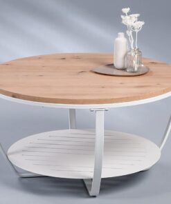 M2 Kollektion Mesa de Centro Palermo en Blanco, 80 x 43 x 80 cm, Color Blanco
