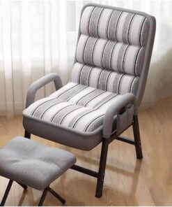 Silla moderna de mediados de siglo con sillón reclinable y reposapiés, silla de club y otomana, para sala de estar, espacios pequeños, color gris