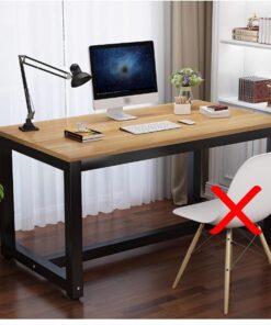 Escritorio Industrial Moderno para Oficina en casa - Escritorio Gaming de Estilo Sencillo, Mesa de Estudio de 120 x 40 cm para Estudiantes y Profesionales (Blanco)