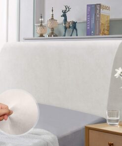 TAOCOCO Funda para Cabecero de Cama Elástica, Funda de Cabecera con Diseño Integral en Color Sólido, Protectora de Cabecera Moderna, Lavable, Suave y Resistente (150-170 cm, Blanco)