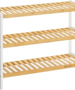 SONGMICS Zapatero de Multiuso de 3 Niveles, Estantería para Zapatos de bambú, Organizador para Entrada y Pasillo LBS03H
