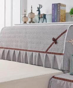 Funda para Cabecero de Cama,Elástica,Cubierta para Prueba de Polvo,para la Decoración del Dormitorio(Gris,150 cm/59.0 in)