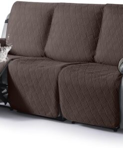 KinCam Funda Impermeable para Silla reclinable, Funda para sofá, Protector de sofá Lavable con Bolsillos Laterales y Correas elásticas (3 Plaza, Chocolate)