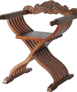 Silla decorativa, sillón tallado de madera maciza, diseño artístico vintage con respaldo, silla decorativa para sala de estar, dormitorio, estudio