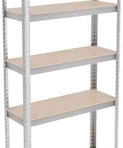 Relaxdays Estantería Metálica, 250 kg, Cargas Pesadas, Sótano, Taller, Acero Galvanizado, 168 x 80 x 30 cm, Plateado