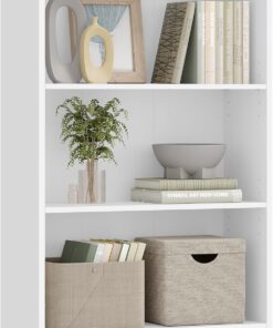 VASAGLE Librería de 3 Niveles con estantes Ajustables, estantería Infantil y Unidad de Almacenamiento para Oficina en casa de Estudio, 60 x 24 x 93 cm, Blanca LBC105T14