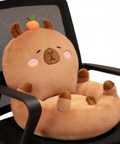 Cojín Para Silla Con Diseño De Capibara Adorable Asiento De Peluche | Cojín Sofá Cómodo Para Dormitorio Oficina Sillón Decoración Habitación Mujeres Niñas