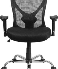 Flash Furniture Silla de Oficina Grande y Alta | Silla de Oficina giratoria de Malla de Altura Ajustable con Ruedas