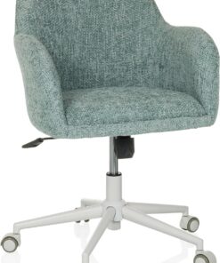Silla de despacho tapizada SOLAO Home Silla de despacho giratoria Regulable en Altura, función balancín, Tejido Menta
