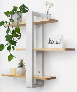 SUMGAR Estantería Pared de 3 Niveles Deslizables, Balda Flotante Blanca | 50cm Estanteria Flotante Pared, Repisas de Pared, Almacenaje, Decoración, Estante Flotante para Fotos, para Salón, Dormitorio
