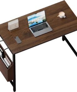 PAMRAY 80x40cm Escritorio para Computadora Escritorio Pequeño para Casa Oficina con Bolsa de Almacenamiento y Gancho para Audífonos, Mesa Compacta para Espacios Pequeños, Fácil Montaje