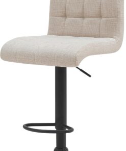 Hela Tische, Erika - Taburete de Bar (Tejido de Tela, Giratorio 360°, Altura Regulable, pie Trompeta, Certificado Oeko-Tex, Libre de PFC), 93-114 cm