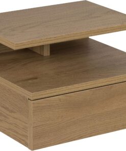 AC Design Furniture Fia Mesita de noche, al.: 22,5 × an.: 32 × lar.: 35 cm, Roble Salvaje, MDF, 1 pza.