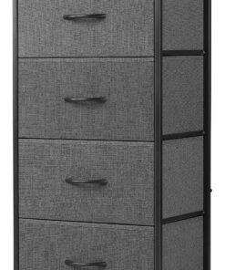 DUMOS Dresser for Bedroom Cómoda, Metal, Gris, 4-Drawer