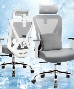 COMHOMA Silla de Oficina ergonómica [Ganador de la Prueba], Silla de Escritorio con reposacabezas 3D y Soporte Lumbar 3D, reposabrazos Ajustables, Silla de Oficina con función basculante e inclinable