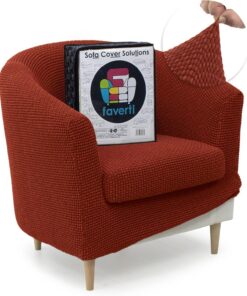 FAVERTI® Funda Super Elástica de Sillón Club con Funda de Asiento, Compatible con los sillones de IKEA TULLSTA y BAKLA | Modelo NOVELE | Caldera | Tejido Jacquard de Calidad Tacto Algodón