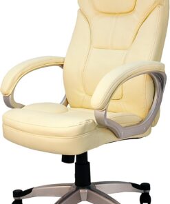 La Silla Española Valencia Silla de Oficina y Despacho, Piel Sintética, Beige, 68x74x123 cm