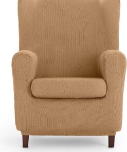 ECOMMERC3 | Funda Sillón Orejero Universal y Versátil – Funda Sillón Color Arena Protector Fácil de Colocar para Respaldo, Asiento y Brazos