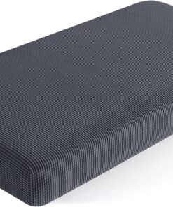 subrtex Fundas elásticas de Elastano para sofá, Funda Protectora de Muebles para Asiento de sofá (cojín de sofá biplaza, Gris)