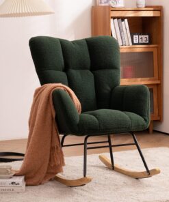Sillón reclinable con reposapiés otomano tapizado en Piel sintética de 5 Puntos para Sala de Estar y Dormitorio, Color Negro