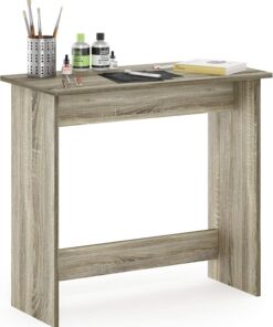 Furinno Simplistic Escritorio, Madera, Roble Sonoma, 39.37 x 80 x 75.57 cm | Rectangular, fácil de montar, para juegos, oficina en casa, dormitorio, sala de estudio