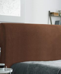 TIANSHU Funda Cabecero Cama EláSticas, Protector de Cabecero, Funda Cabecero de Cama Tejidos EláSticos para DecoracióN de Dormitorio (Longitud 180 cm-205 cm, Chocolate)