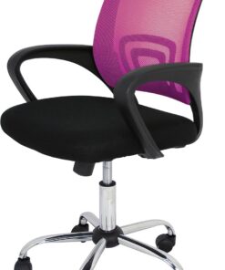 La Silla Española Ribadeo Silla de Oficina sin Reposacabezas, Poliéster y Rejilla, Rosa, 53.5x57x98 cm