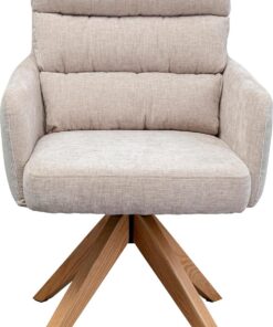 Kare Silla giratoria de diseño Bosse, Gris, rústica, Altura del Asiento de 49 cm, Silla de Comedor, Silla tapizada, con reposabrazos, rotación de 360 Grados, salón, 89 x 59 x 69 cm (Alto x Ancho x