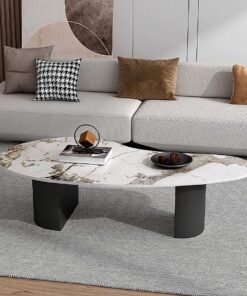 Mesa de centro de piedra de laja, mesa de té moderna y creativa, mesa de té minimalista para salas de estar pequeñas, mesa de té de mármol, estilo minimalista,Adecuado para dormitorios, salas de estar