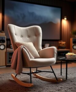 MEUBLE COSY Sillas de Gran Tamaño de Salón Escandinavo en Tela con Respaldo Alto y Reposabrazos