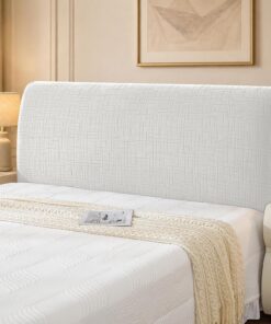 YSTELLAA Fundas Cabeceros Elástica, Suave Funda Cabecero Antipolvo, Universales Funda Cabecero Cama Modernas, Lavable Fundas para Cabeceros De Cama(180cm, Blanco Roto)