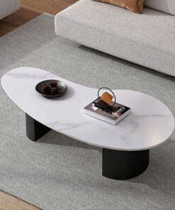 Mesa de centro de piedra de laja, mesa de té moderna y creativa, mesa de té minimalista para salas de estar pequeñas, mesa de té de mármol, estilo minimalista,Adecuado para dormitorios, salas de estar