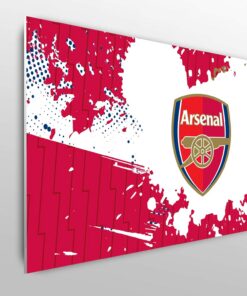 Licensed Décor Cabecero Individual Ajustable del Arsenal FC, 100 cm (Ancho) x 75 cm (Alto) - Escudo Completo en Salpicaduras de Color iluminador